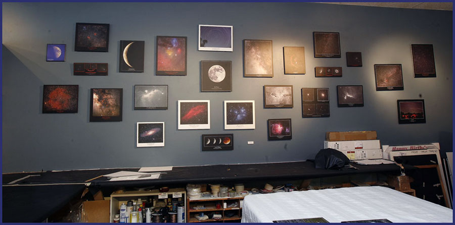 The Astronomy Wall - Kiro Exhibit at Casco Bay Frames