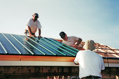 Metal roof installation