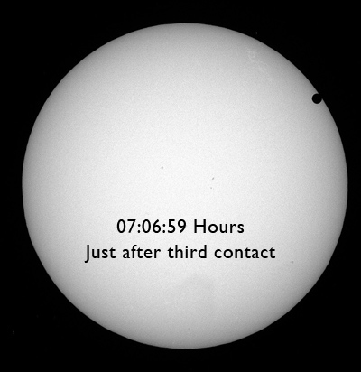 Transit in white light - Baader filter