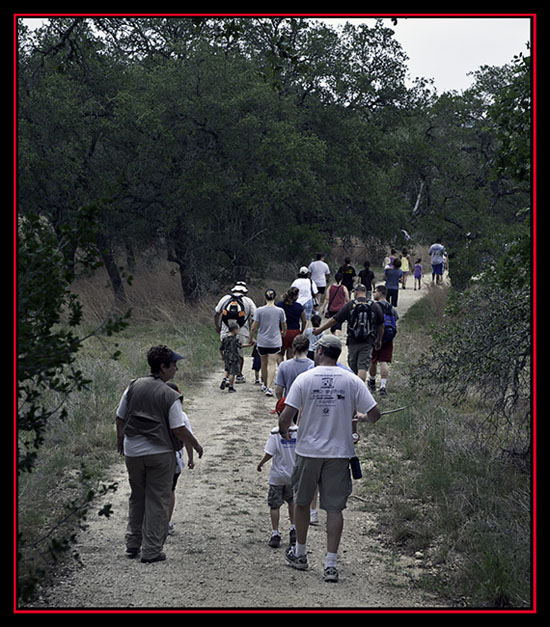 The Tour Group Underway - Honey Creek State Natural Area - Spring Branch, Texas