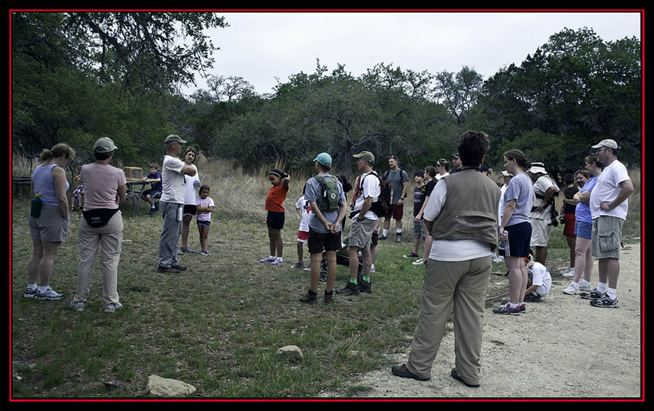 The Tour Group at a Stop - Honey Creek State Natural Area