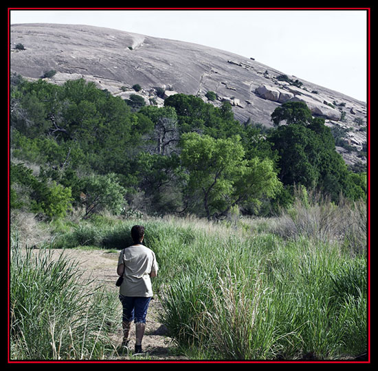 Linda on the Prowl Seeking Birds - Enchanted Rock State Natural Area - Fredericksburg, Texas