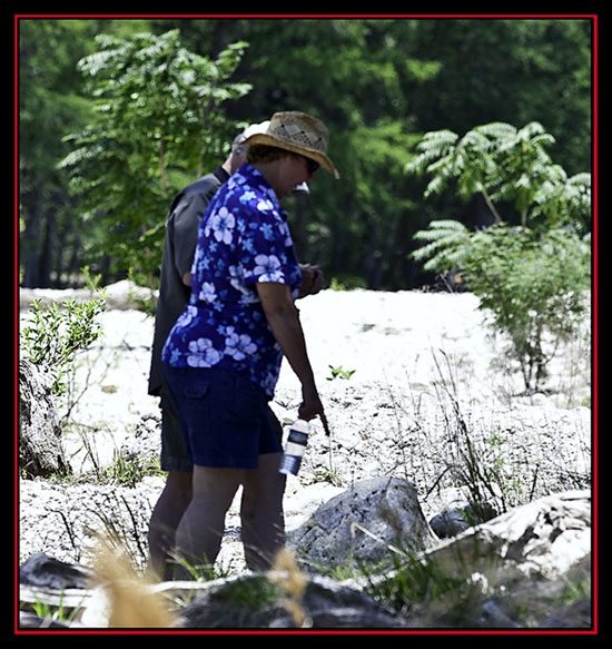 Sparky and Steve Walking near the Frio River - Garner State Park - Concan, Texas