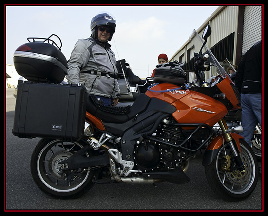 Dave and his Triumph at Texas Motorcycle Adventures - New Braunfels, Texas