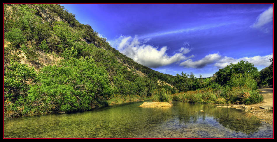 Sabinal River View in HDR - Lost Maples State Natural Area - Vanderpool, Texas