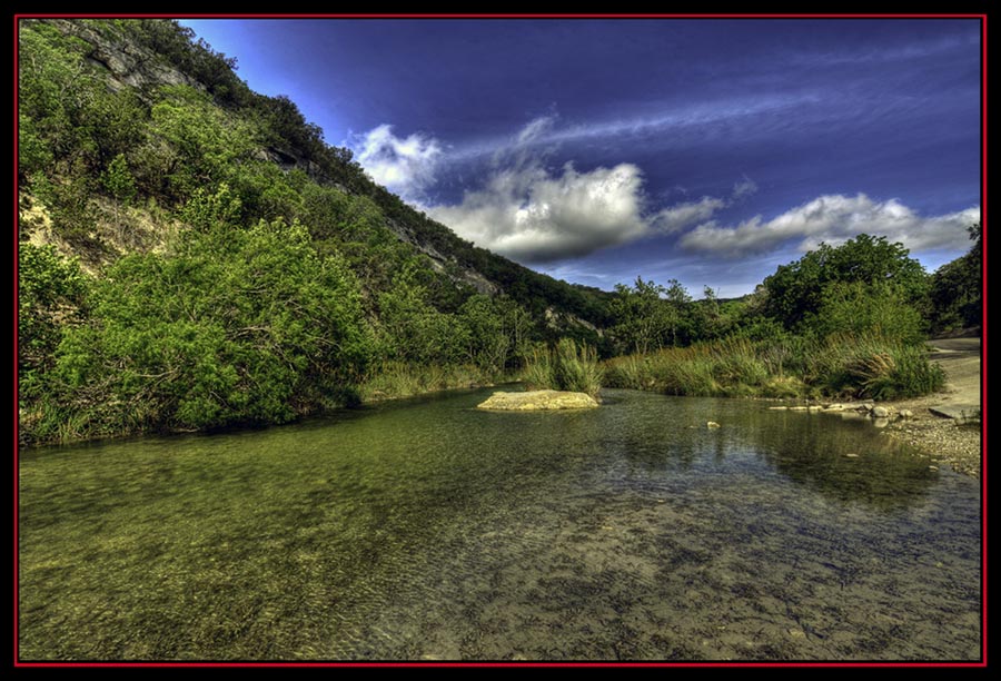 Sabinal River View in HDR - Lost Maples State Natural Area - Vanderpool, Texas