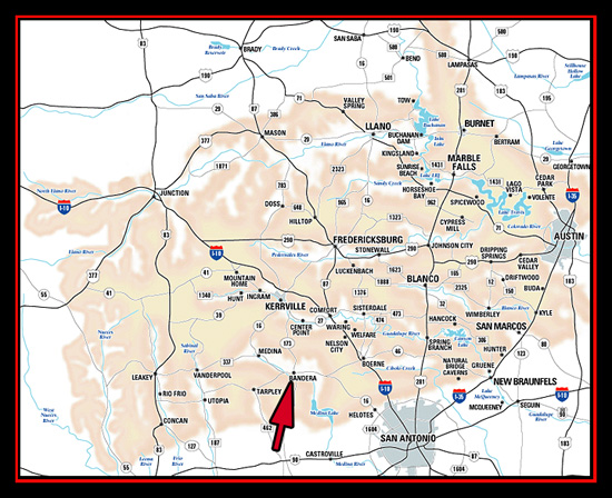 Bandera, Texas Location Map