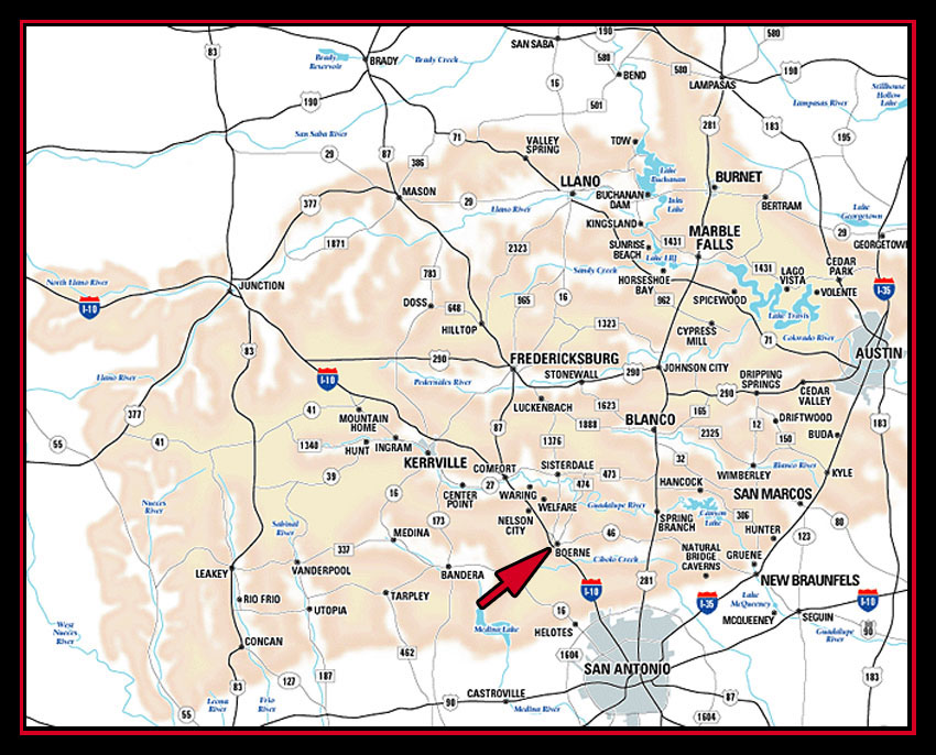 Map of the Texas Hill Country