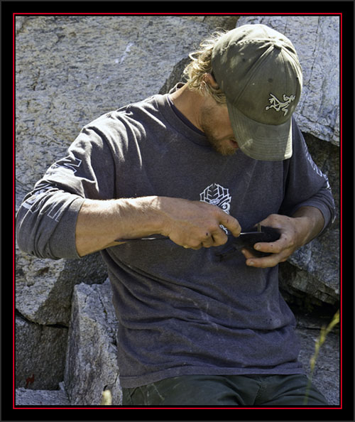 Nathan Banfield Measuring a Black Guillemot Chick - Matinicus Rock