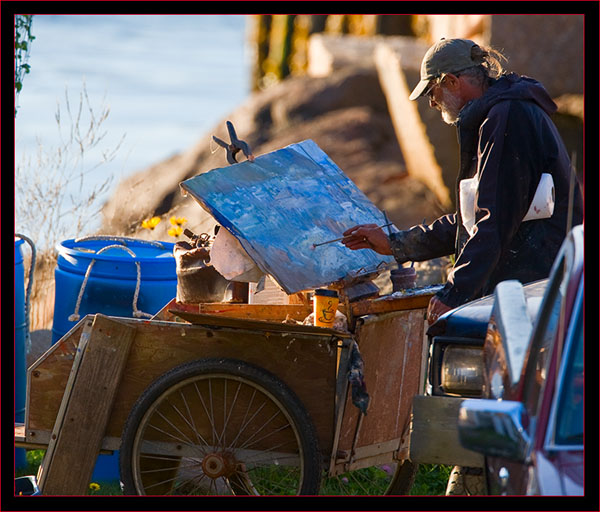 Artist at work near the Barnacle