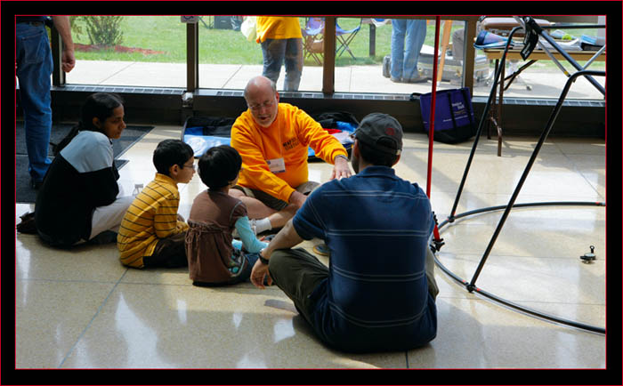 Larry Rand of the solar crew teaching