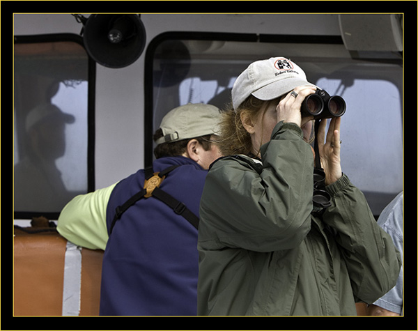 Jeannette on the observation deck with Bill behind her