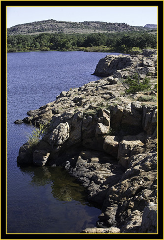 View into Quanah Parker Lake - Wichita Mountains Wildlife Refuge