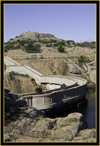 Fishing off the Dam, Quanah Parker Lake  - Wichita Mountains Wildlife Refuge