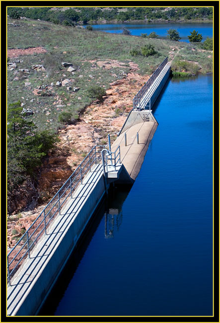 Dam at Jed Johnson Lake - Wichita Mountains Wildlife Refuge