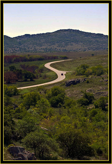 Roadway Through the Wichita Mountains Wildlife Refuge