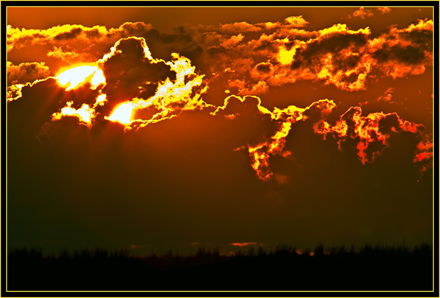 Sun Breaking the Cloud Cover - Wichita Mountains Wildlife Refuge