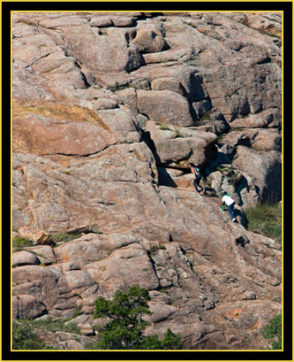 Climbing the Rocks - Wichita Mountains Wildlife Refuge