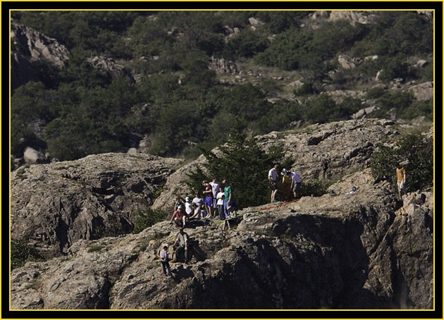 Hikers Above Quanah Parker Lake - Wichita Mountains Wildlife Refuge