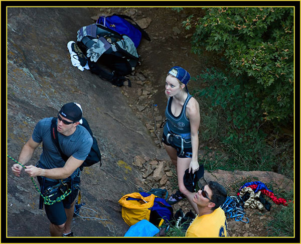 The Crew Below - Mount Scott Climbers - Wichita Mountains Wildlife Refuge