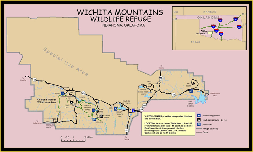 Wichita Mountains Wildlife Refuge Site & Location map