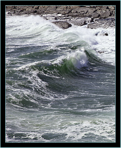 Waves Over Ledge - Pemaquid Point - Bristol, Maine