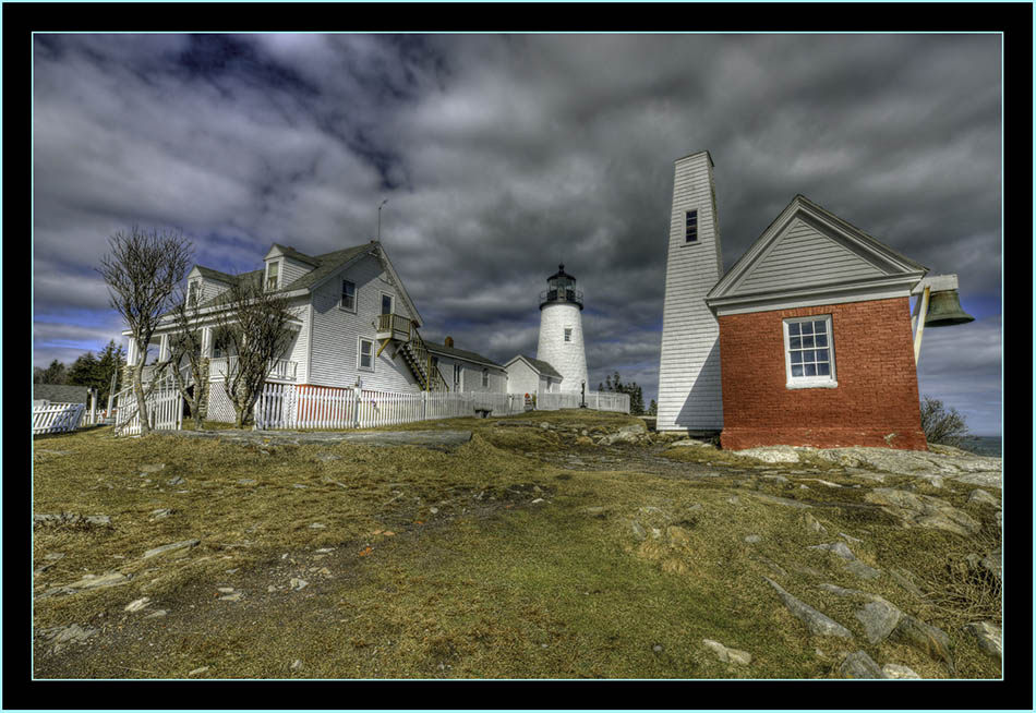 17mm HDR View of the Light and Buildings - Pemaquid Point - Bristol, Maine