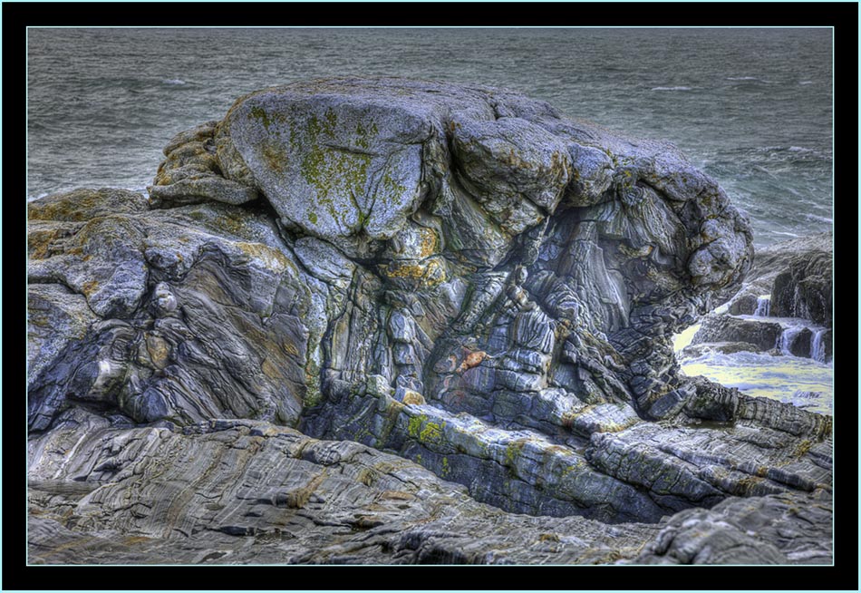 Rock Formation in HDR - Pemaquid Point - Bristol, Maine