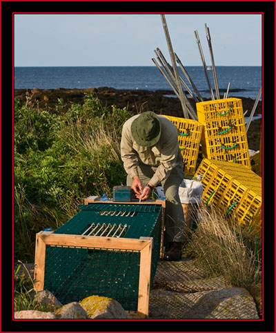 Pat Corr Assembling the Capture Pen - Petit Manan Island - Maine Coastal Islands National Wildlife Refuge