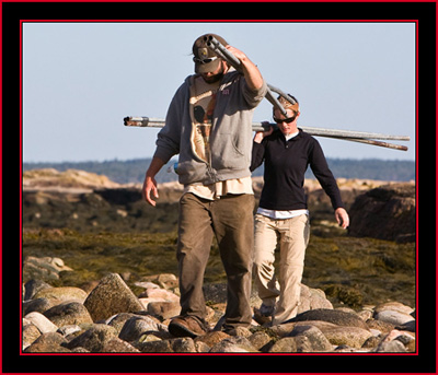 Brian Allen & Janice Carrying in the Fencing - Petit Manan Island - Maine Coastal Islands National Wildlife Refuge