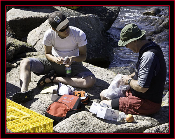 Mao & Pat Preparing Swabs - Petit Manan Island - Maine Coastal Islands National Wildlife Refuge