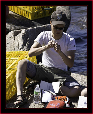 Mao Preparing Samples - Petit Manan Island - Maine Coastal Islands National Wildlife Refuge