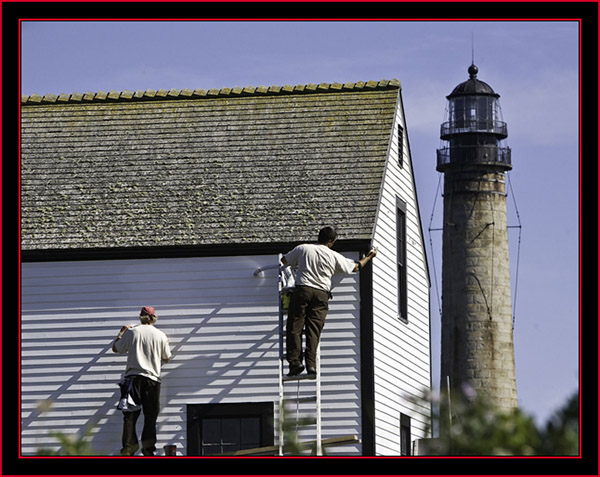 Painting the Boathouse - Petit Manan Island - Maine Coastal Islands National Wildlife Refuge