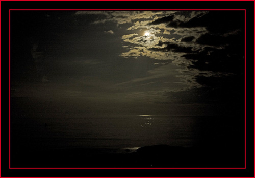 Moon & Cloud Cover - Petit Manan Island - Maine Coastal Islands National Wildlife Refuge