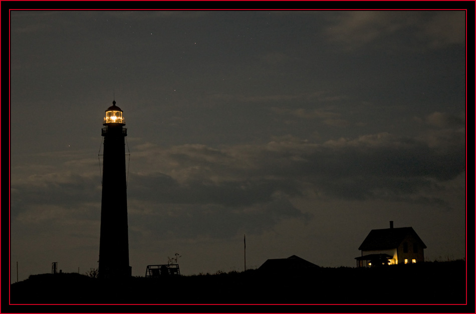 Nighttime View of the Lighthouse & Keeper's House - Petit Manan Island - Maine Coastal Islands National Wildlife Refuge