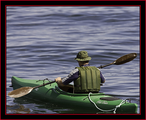 Pat Corr in Kayak - Petit Manan Island Sunrise - Maine Coastal Islands National Wildlife Refuge