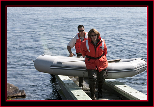 Jim & Linda Bringing the Inflatible Ashore - Maine Coastal Islands National Wildlife Refuge