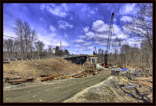 Present Bridge and New Construction Over the Presumpscot River - Falmouth, Maine