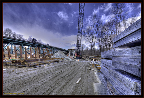 Present Bridge and New Construction Over the Presumpscot River - Falmouth, Maine