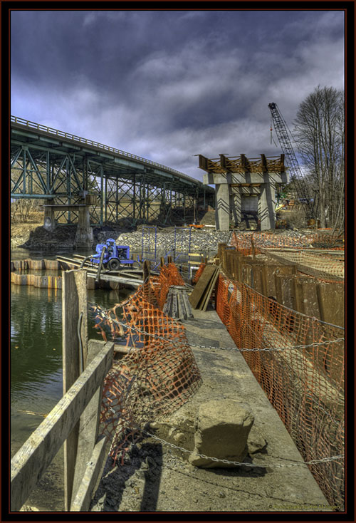 Present Bridge and New Construction Over the Presumpscot River - Falmouth, Maine