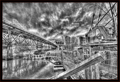 Present Bridge and New Construction Over the Presumpscot River - Falmouth, Maine