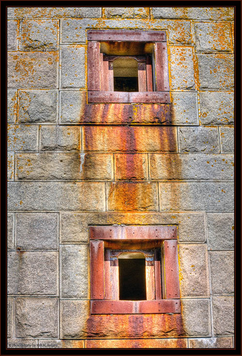 Gunports in HDR - Fort Popham, Maine