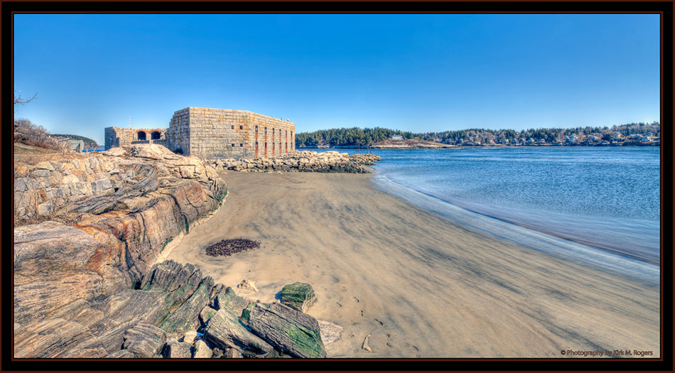 Ledge, Beach and Water - Fort Popham  - Phippsburg, Maine