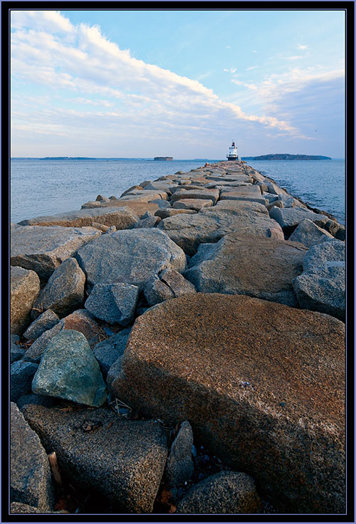 HDR View of Spring Point Ledge Light & Jetty- South Portland, Maine