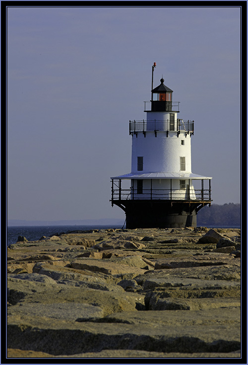 View of Spring Point Ledge Light from the Stone Jetty - South Portland, Maine