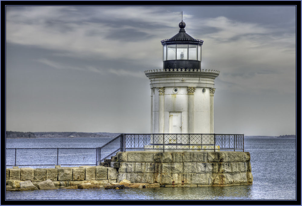 HDR View of Portland Breakwater Lighthouse - South Portland, Maine