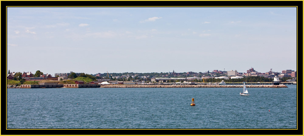 View of Fort Preble and the Jetty at Spring Point Ledge Light