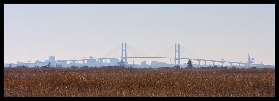 Eugene Talmadge Bridge with Savannah in the background