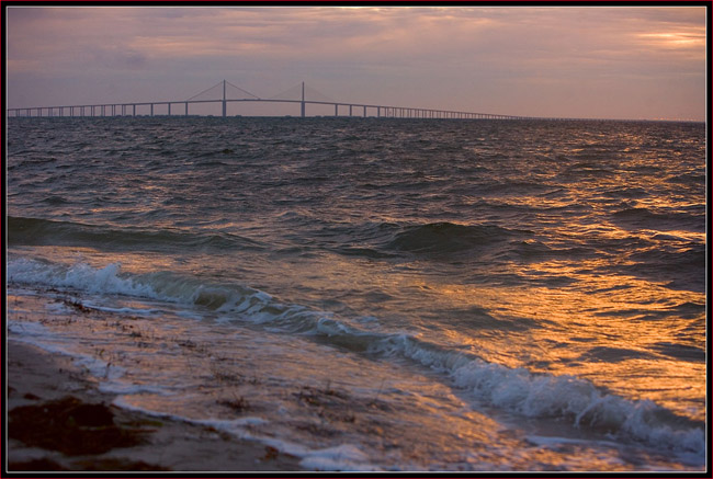 Sun glow on the ocean