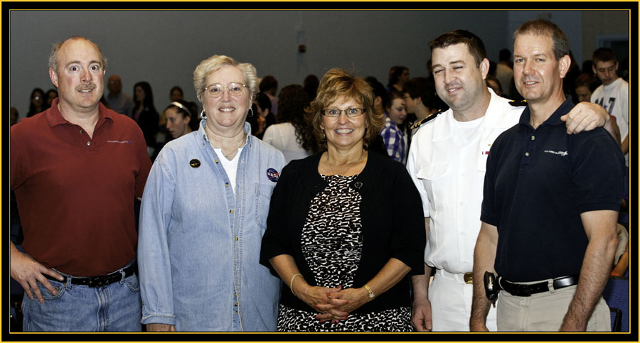 RicK LaPointe, Sharon Eggleston, Ann LePage, LCDR Matthew Schraeder and Tim Kienstra - Space Day 2011